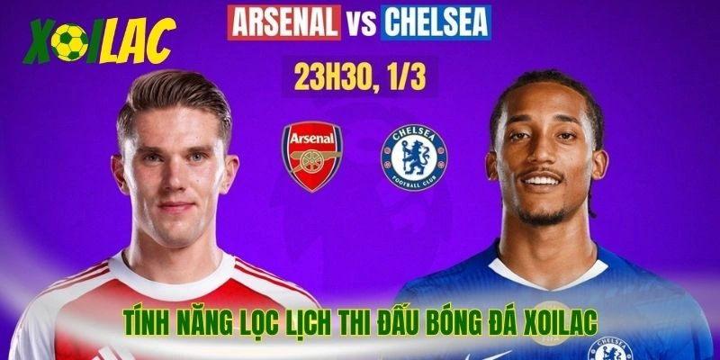 Tính năng lọc lịch thi đấu bóng đá Xoilac